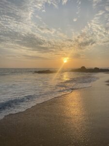 Sandy beach sunset on the south coast of Sri Lanka